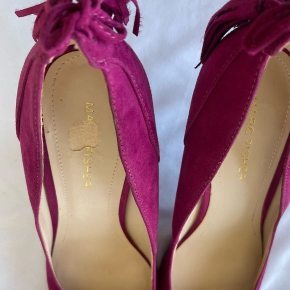 Marc Fisher TAMMYE2-R Tassel Pumps Suede Pointy Toe High Heels - Picture 7 of 10